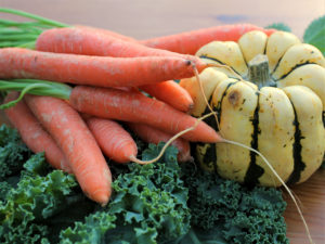 Karotten, Kürbis, Grünkohl